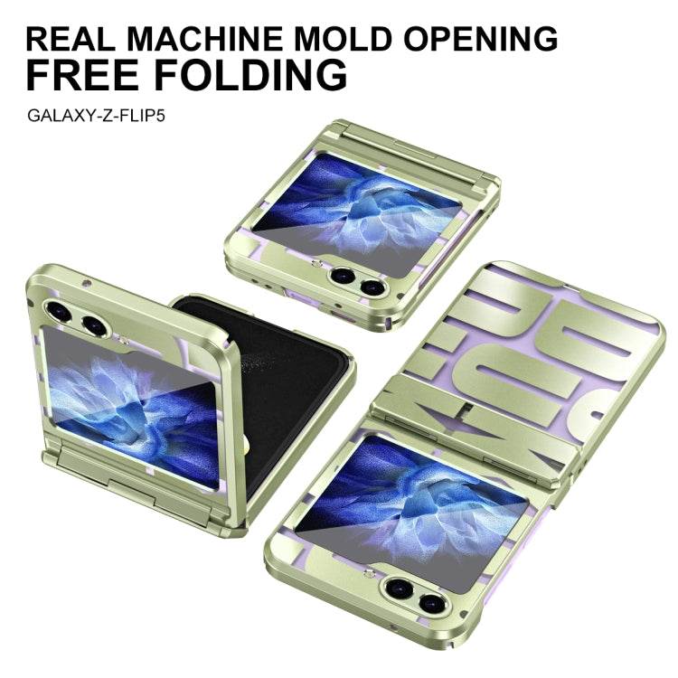 Custodia per telefono pieghevole galvanica integrata con cerniera, For Samsung Galaxy Z Flip5 5G