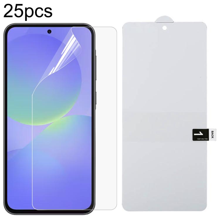 Pellicola idrogel antideflagrante per protezione schermo intero da 25 pezzi, For Galaxy A08 4G, For Galaxy A08 5G, For Galaxy A18 4G, For Galaxy A18 5G, For Galaxy M47 5G, For Galaxy Buddy5 5G, For Galaxy S26 FE 5G, For Galaxy F07e 4G                  ...