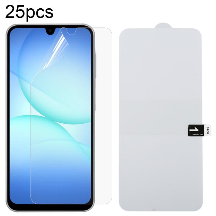 Pellicola idrogel antideflagrante per protezione schermo intero da 25 pezzi, For Galaxy A08 4G, For Galaxy A08 5G, For Galaxy A18 4G, For Galaxy A18 5G, For Galaxy M47 5G, For Galaxy Buddy5 5G, For Galaxy S26 FE 5G, For Galaxy F07e 4G                  ...