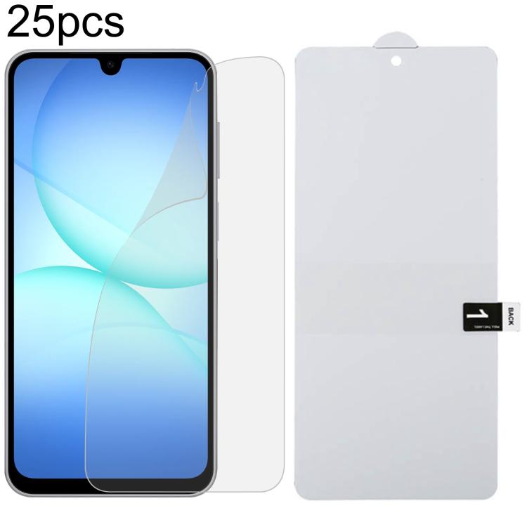 Pellicola idrogel antideflagrante per protezione schermo intero da 25 pezzi, For Galaxy A08 4G, For Galaxy A08 5G, For Galaxy A18 4G, For Galaxy A18 5G, For Galaxy M47 5G, For Galaxy Buddy5 5G, For Galaxy S26 FE 5G, For Galaxy F07e 4G                  ...