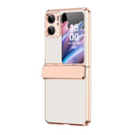 Custodia per telefono pieghevole in pelle liscia placcata con cerniera, For OPPO Find N2 Flip