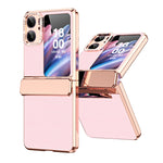 Custodia per telefono pieghevole in pelle liscia placcata con cerniera, For OPPO Find N2 Flip