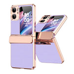 Custodia per telefono pieghevole in pelle liscia placcata con cerniera, For OPPO Find N2 Flip