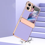 Custodia per telefono pieghevole in pelle liscia placcata con cerniera, For OPPO Find N2 Flip
