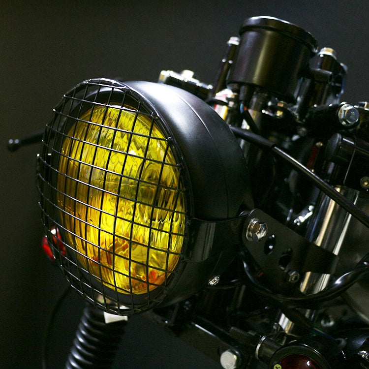 Accessori per la modifica del faro LED della lampada retrò reticolare per moto per Halley CG125 / GN125, DM-DD-023, DM-DD-023 (Yellow)