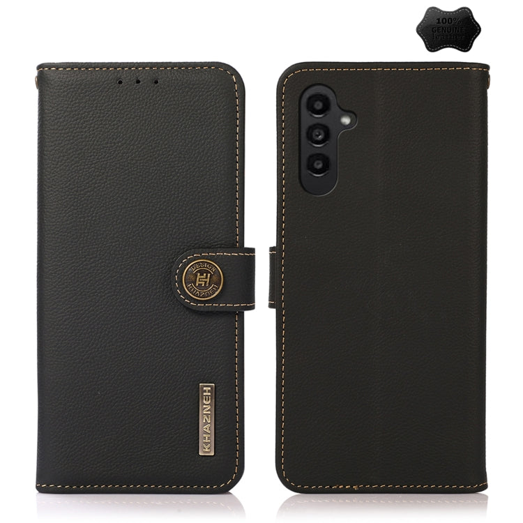 Custodia per telefono RFID KHAZNEH Custer in vera pelle, For Samsung Galaxy A05s, For Samsung Galaxy M34 5G, For Samsung Galaxy A25 5G Global, For Samsung Galaxy S23 FE