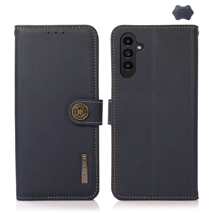 Custodia per telefono RFID KHAZNEH Custer in vera pelle, For Samsung Galaxy A05s, For Samsung Galaxy M34 5G, For Samsung Galaxy A25 5G Global, For Samsung Galaxy S23 FE