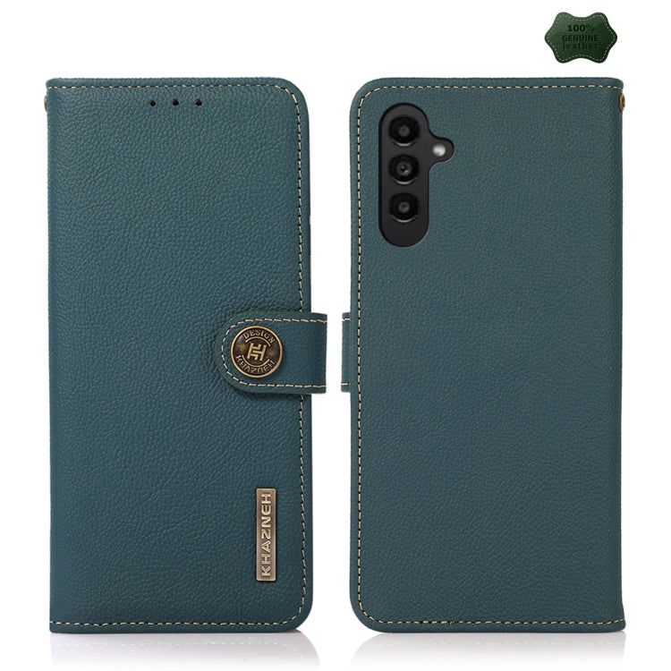Custodia per telefono RFID KHAZNEH Custer in vera pelle, For Samsung Galaxy A05s, For Samsung Galaxy M34 5G, For Samsung Galaxy A25 5G Global, For Samsung Galaxy S23 FE