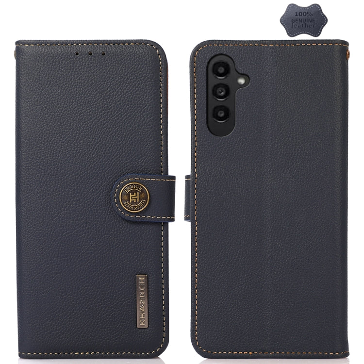 Custodia per telefono RFID KHAZNEH Custer in vera pelle, For Samsung Galaxy A05s, For Samsung Galaxy M34 5G, For Samsung Galaxy A25 5G Global, For Samsung Galaxy S23 FE