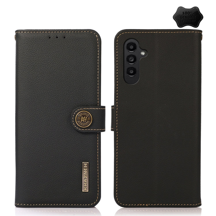 Custodia per telefono RFID KHAZNEH Custer in vera pelle, For Samsung Galaxy A05s, For Samsung Galaxy M34 5G, For Samsung Galaxy A25 5G Global, For Samsung Galaxy S23 FE