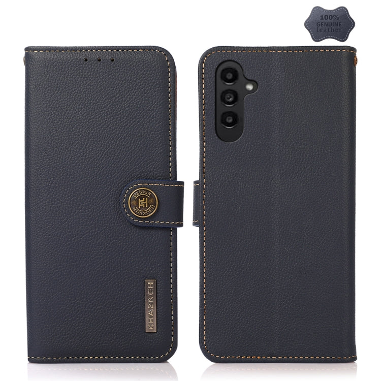 Custodia per telefono RFID KHAZNEH Custer in vera pelle, For Samsung Galaxy A05s, For Samsung Galaxy M34 5G, For Samsung Galaxy A25 5G Global, For Samsung Galaxy S23 FE