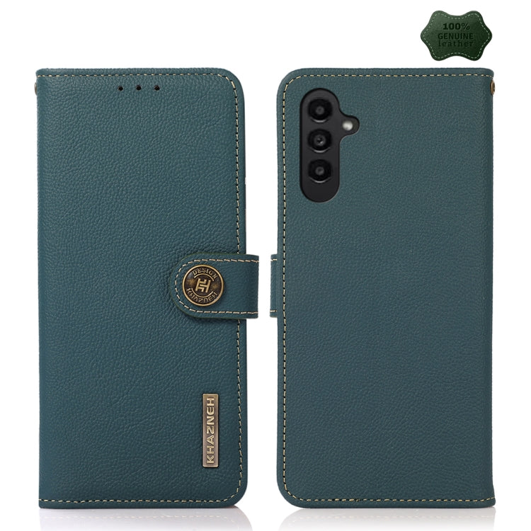 Custodia per telefono RFID KHAZNEH Custer in vera pelle, For Samsung Galaxy A05s, For Samsung Galaxy M34 5G, For Samsung Galaxy A25 5G Global, For Samsung Galaxy S23 FE