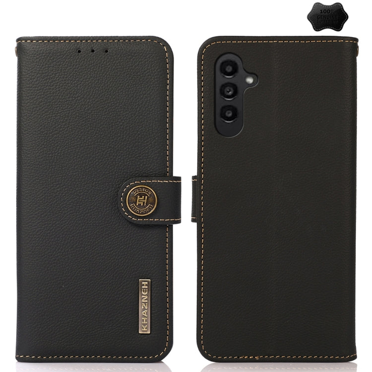 Custodia per telefono RFID KHAZNEH Custer in vera pelle, For Samsung Galaxy A05s, For Samsung Galaxy M34 5G, For Samsung Galaxy A25 5G Global, For Samsung Galaxy S23 FE