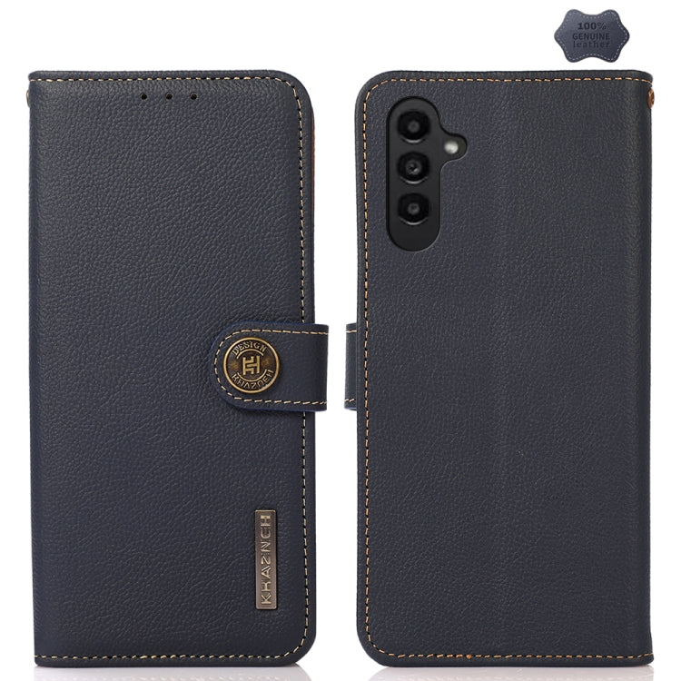 Custodia per telefono RFID KHAZNEH Custer in vera pelle, For Samsung Galaxy A05s, For Samsung Galaxy M34 5G, For Samsung Galaxy A25 5G Global, For Samsung Galaxy S23 FE