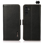KHAZNEH Custodia per telefono RFID in vera pelle Litchi magnetica laterale, For Samsung Galaxy A15, For Samsung Galaxy A05, For Samsung Galaxy A05s, For Samsung Galaxy M34 5G, For Samsung Galaxy A25 5G Global, For Samsung Galaxy S23 FE