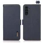 KHAZNEH Custodia per telefono RFID in vera pelle Litchi magnetica laterale, For Samsung Galaxy A15, For Samsung Galaxy A05, For Samsung Galaxy A05s, For Samsung Galaxy M34 5G, For Samsung Galaxy A25 5G Global, For Samsung Galaxy S23 FE