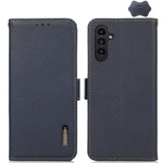 KHAZNEH Custodia per telefono RFID in vera pelle Litchi magnetica laterale, For Samsung Galaxy A15, For Samsung Galaxy A05, For Samsung Galaxy A05s, For Samsung Galaxy M34 5G, For Samsung Galaxy A25 5G Global, For Samsung Galaxy S23 FE