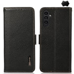 KHAZNEH Custodia per telefono RFID in vera pelle Litchi magnetica laterale, For Samsung Galaxy A15, For Samsung Galaxy A05, For Samsung Galaxy A05s, For Samsung Galaxy M34 5G, For Samsung Galaxy A25 5G Global, For Samsung Galaxy S23 FE