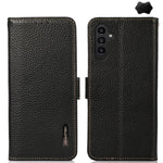 KHAZNEH Custodia per telefono RFID in vera pelle Litchi magnetica laterale, For Samsung Galaxy Xcover7, For Samsung Galaxy A55 5G, For Samsung Galaxy A35 5G, For Samsung Galaxy S24 Ultra, For Samsung Galaxy S24+, For Samsung Galaxy S24