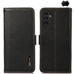 KHAZNEH Custodia per telefono RFID in vera pelle Litchi magnetica laterale, For Samsung Galaxy Xcover7, For Samsung Galaxy A55 5G, For Samsung Galaxy A35 5G, For Samsung Galaxy S24 Ultra, For Samsung Galaxy S24+, For Samsung Galaxy S24