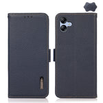 KHAZNEH Custodia per telefono RFID in vera pelle Litchi magnetica laterale, For Samsung Galaxy A15, For Samsung Galaxy A05, For Samsung Galaxy A05s, For Samsung Galaxy M34 5G, For Samsung Galaxy A25 5G Global, For Samsung Galaxy S23 FE