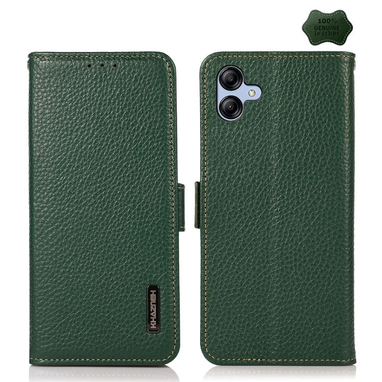 KHAZNEH Custodia per telefono RFID in vera pelle Litchi magnetica laterale, For Samsung Galaxy A15, For Samsung Galaxy A05, For Samsung Galaxy A05s, For Samsung Galaxy M34 5G, For Samsung Galaxy A25 5G Global, For Samsung Galaxy S23 FE