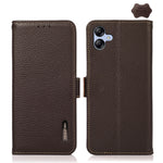 KHAZNEH Custodia per telefono RFID in vera pelle Litchi magnetica laterale, For Samsung Galaxy A15, For Samsung Galaxy A05, For Samsung Galaxy A05s, For Samsung Galaxy M34 5G, For Samsung Galaxy A25 5G Global, For Samsung Galaxy S23 FE