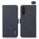 KHAZNEH Custodia per telefono RFID in vera pelle Litchi magnetica laterale, For Samsung Galaxy A15, For Samsung Galaxy A05, For Samsung Galaxy A05s, For Samsung Galaxy M34 5G, For Samsung Galaxy A25 5G Global, For Samsung Galaxy S23 FE