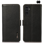 KHAZNEH Custodia per telefono RFID in vera pelle Litchi magnetica laterale, For Samsung Galaxy A15, For Samsung Galaxy A05, For Samsung Galaxy A05s, For Samsung Galaxy M34 5G, For Samsung Galaxy A25 5G Global, For Samsung Galaxy S23 FE