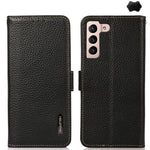 KHAZNEH Custodia per telefono RFID in vera pelle Litchi magnetica laterale, For Samsung Galaxy Xcover7, For Samsung Galaxy A55 5G, For Samsung Galaxy A35 5G, For Samsung Galaxy S24 Ultra, For Samsung Galaxy S24+, For Samsung Galaxy S24