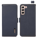 KHAZNEH Custodia per telefono RFID in vera pelle Litchi magnetica laterale, For Samsung Galaxy Xcover7, For Samsung Galaxy A55 5G, For Samsung Galaxy A35 5G, For Samsung Galaxy S24 Ultra, For Samsung Galaxy S24+, For Samsung Galaxy S24