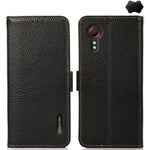 KHAZNEH Custodia per telefono RFID in vera pelle Litchi magnetica laterale, For Samsung Galaxy Xcover7, For Samsung Galaxy A55 5G, For Samsung Galaxy A35 5G, For Samsung Galaxy S24 Ultra, For Samsung Galaxy S24+, For Samsung Galaxy S24