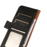 KHAZNEH Custodia per telefono RFID in vera pelle Litchi magnetica laterale, For Samsung Galaxy Xcover7, For Samsung Galaxy A55 5G, For Samsung Galaxy A35 5G, For Samsung Galaxy S24 Ultra, For Samsung Galaxy S24+, For Samsung Galaxy S24