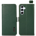 KHAZNEH Custodia per telefono RFID in vera pelle Litchi magnetica laterale, For Samsung Galaxy Xcover7, For Samsung Galaxy A55 5G, For Samsung Galaxy A35 5G, For Samsung Galaxy S24 Ultra, For Samsung Galaxy S24+, For Samsung Galaxy S24