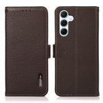 KHAZNEH Custodia per telefono RFID in vera pelle Litchi magnetica laterale, For Samsung Galaxy Xcover7, For Samsung Galaxy A55 5G, For Samsung Galaxy A35 5G, For Samsung Galaxy S24 Ultra, For Samsung Galaxy S24+, For Samsung Galaxy S24
