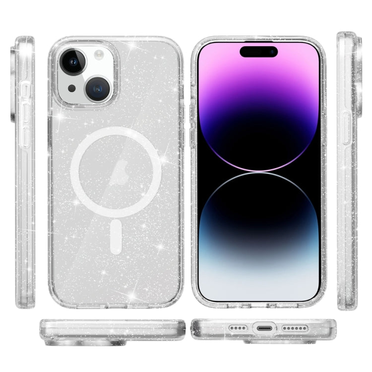Custodia per telefono magnetica MagSafe in polvere glitterata stile Terminator, For iPhone 15