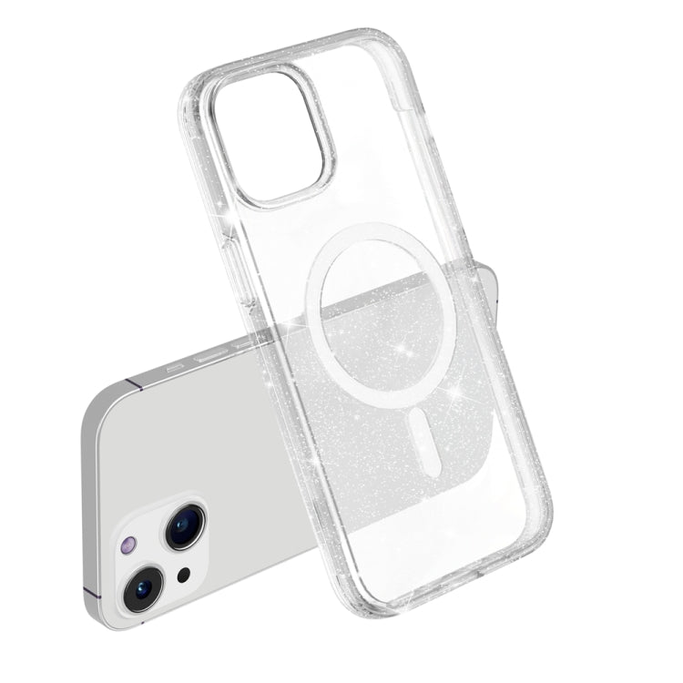 Custodia per telefono magnetica MagSafe in polvere glitterata stile Terminator, For iPhone 15