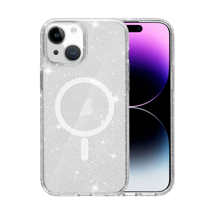 Custodia per telefono magnetica MagSafe in polvere glitterata stile Terminator, For iPhone 16, For iPhone 15 Pro Max, For iPhone 15 Pro, For iPhone 15 Plus