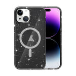 Custodia per telefono magnetica MagSafe in polvere glitterata stile Terminator, For iPhone 16, For iPhone 15 Pro Max, For iPhone 15 Pro, For iPhone 15 Plus