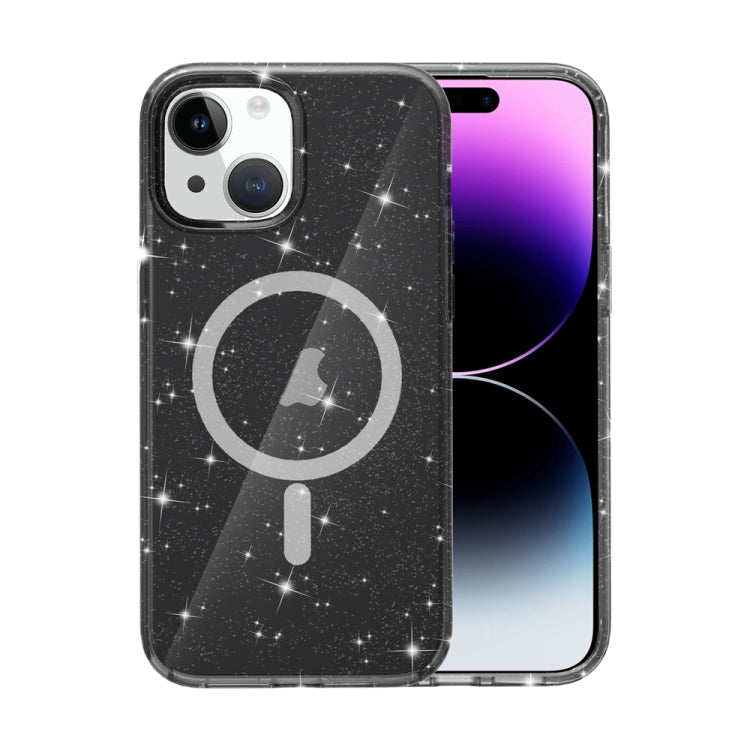 Custodia per telefono magnetica MagSafe in polvere glitterata stile Terminator, For iPhone 16, For iPhone 15 Pro Max, For iPhone 15 Pro, For iPhone 15 Plus