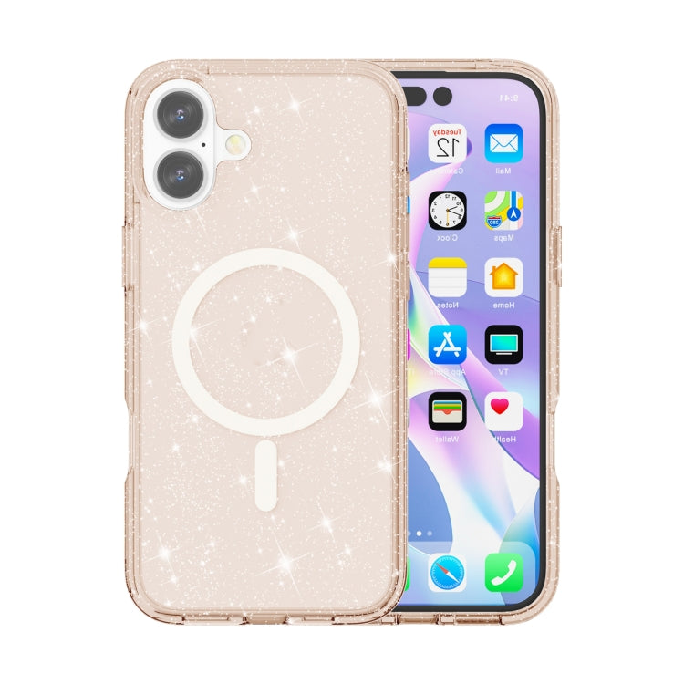 Custodia per telefono magnetica MagSafe in polvere glitterata stile Terminator, For iPhone 17e / 16e, For iPhone 16 Pro Max, For iPhone 16 Pro, For iPhone 16 Plus