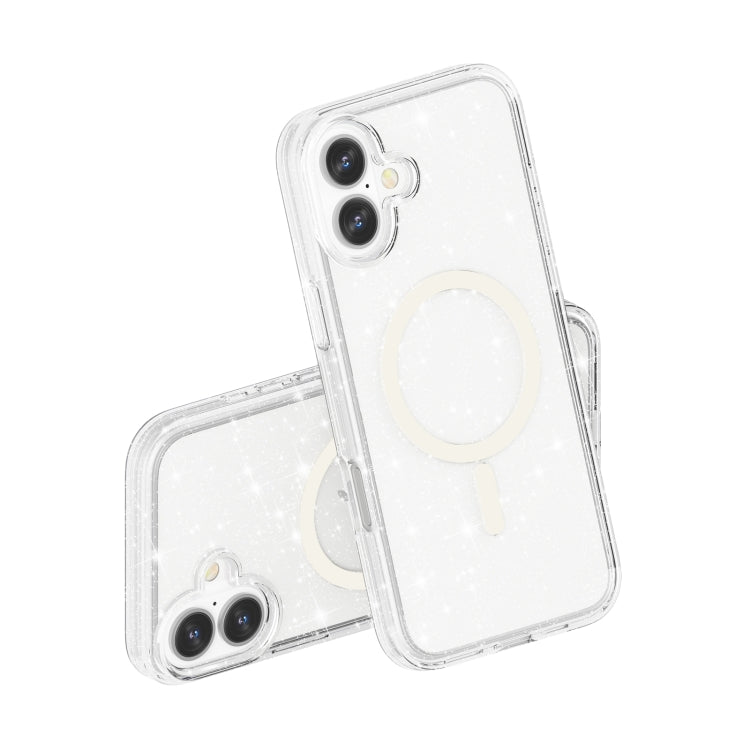 Custodia per telefono magnetica MagSafe in polvere glitterata stile Terminator, For iPhone 16, For iPhone 15 Pro Max, For iPhone 15 Pro, For iPhone 15 Plus