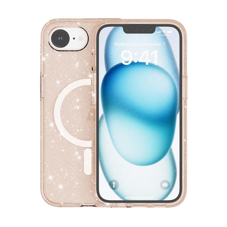 Custodia per telefono magnetica MagSafe in polvere glitterata stile Terminator, For iPhone 17e / 16e, For iPhone 16 Pro Max, For iPhone 16 Pro, For iPhone 16 Plus