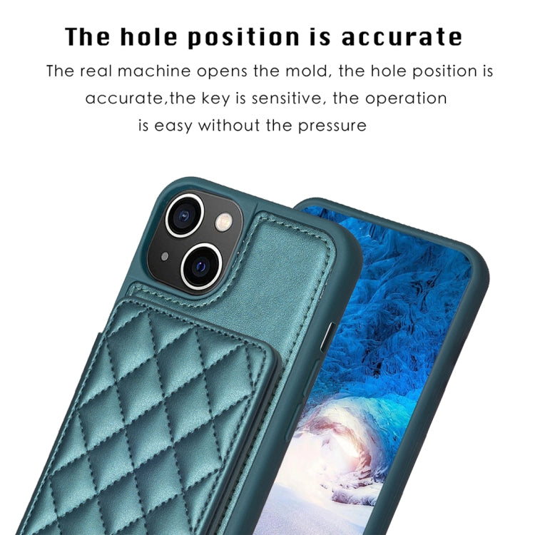 BF25 Custodia per telefono con porta carte di credito quadrato scozzese, For iPhone 14 Plus, For iPhone 15 Pro Max, For iPhone 14 / 13