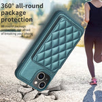 BF25 Custodia per telefono con porta carte di credito quadrato scozzese, For iPhone 14 Plus, For iPhone 15 Pro Max, For iPhone 14 / 13