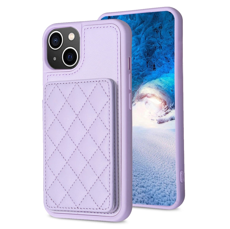 BF25 Custodia per telefono con porta carte di credito quadrato scozzese, For iPhone 14 Plus, For iPhone 15 Pro Max, For iPhone 14 / 13