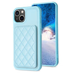 BF25 Custodia per telefono con porta carte di credito quadrato scozzese, For iPhone 14 Plus, For iPhone 15 Pro Max, For iPhone 14 / 13