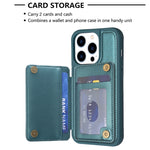 BF25 Custodia per telefono con porta carte di credito quadrato scozzese, For iPhone 14 Pro Max, For iPhone 15, For iPhone SE 2022 / 2020 / 8 / 7