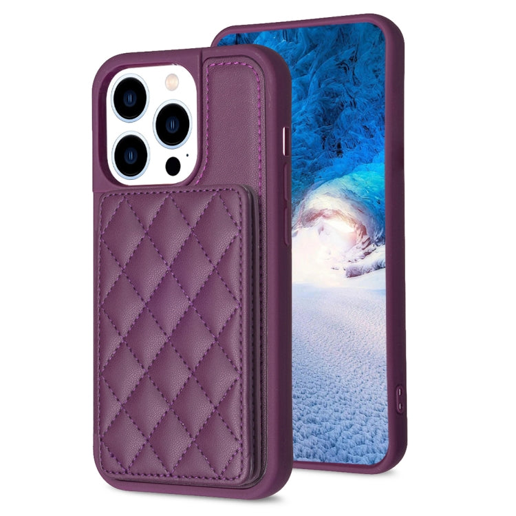 BF25 Custodia per telefono con porta carte di credito quadrato scozzese, For iPhone 14 Pro Max, For iPhone 15, For iPhone SE 2022 / 2020 / 8 / 7