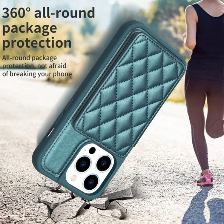 BF25 Custodia per telefono con porta carte di credito quadrato scozzese, For iPhone 13 Pro Max, For iPhone 13 Pro, For iPhone 12 / 12 Pro